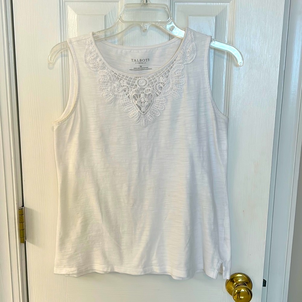 Talbots sleeveless white tank